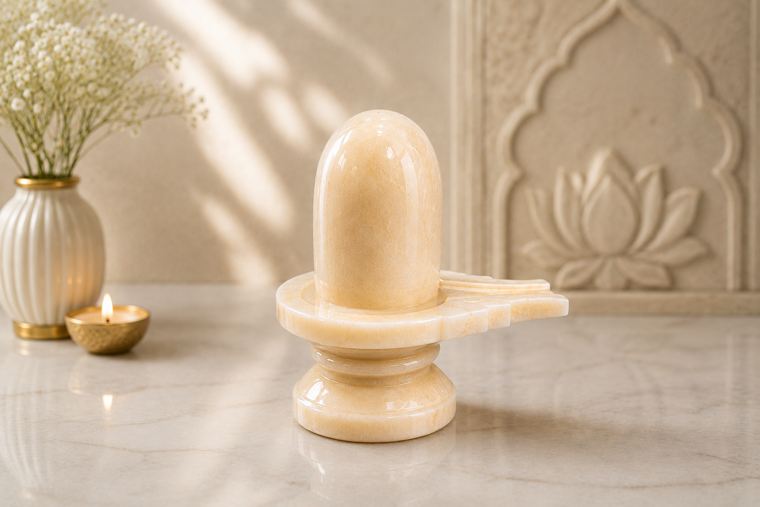 ShivLing - handcrafted Indian furniture, premium marble ShivLing made with smooth polished finish and