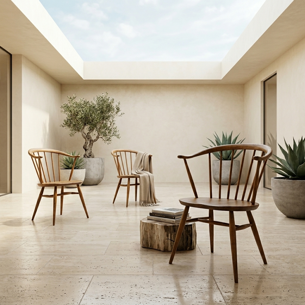 Set of 6: Soren Mid-Century Spindle Back Armchair - handcrafted Indian furniture, A beautiful testament to classic Scandinavian and mid-centur
