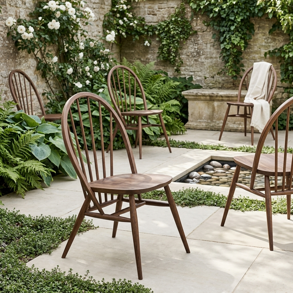Classic Mix Wood Bow-Back Windsor Dining Chairs (Set of 8) - handcrafted Indian furniture, A masterful blend of traditional heritage craftsmanship and 